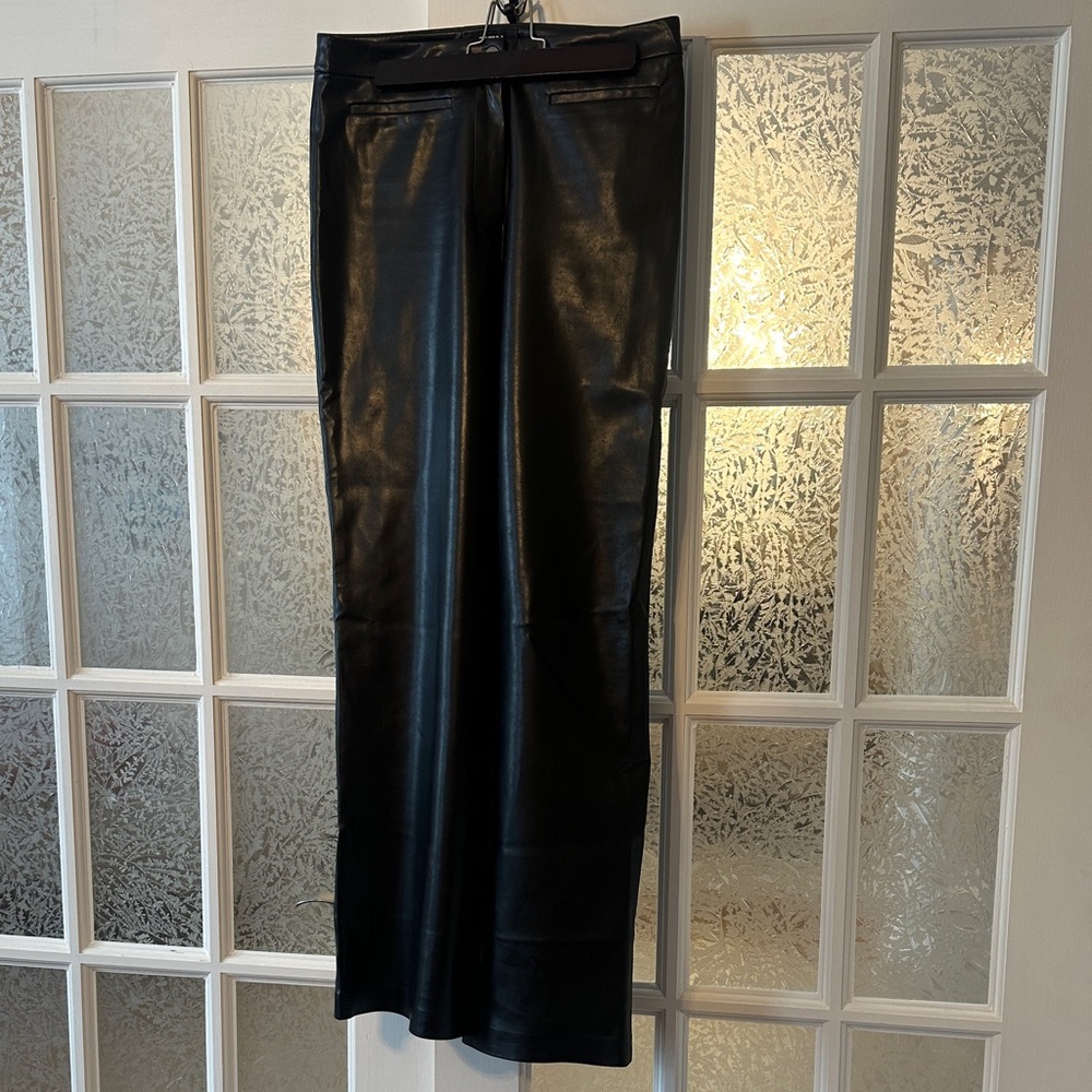 Aritzia Black Faux Leather Pants